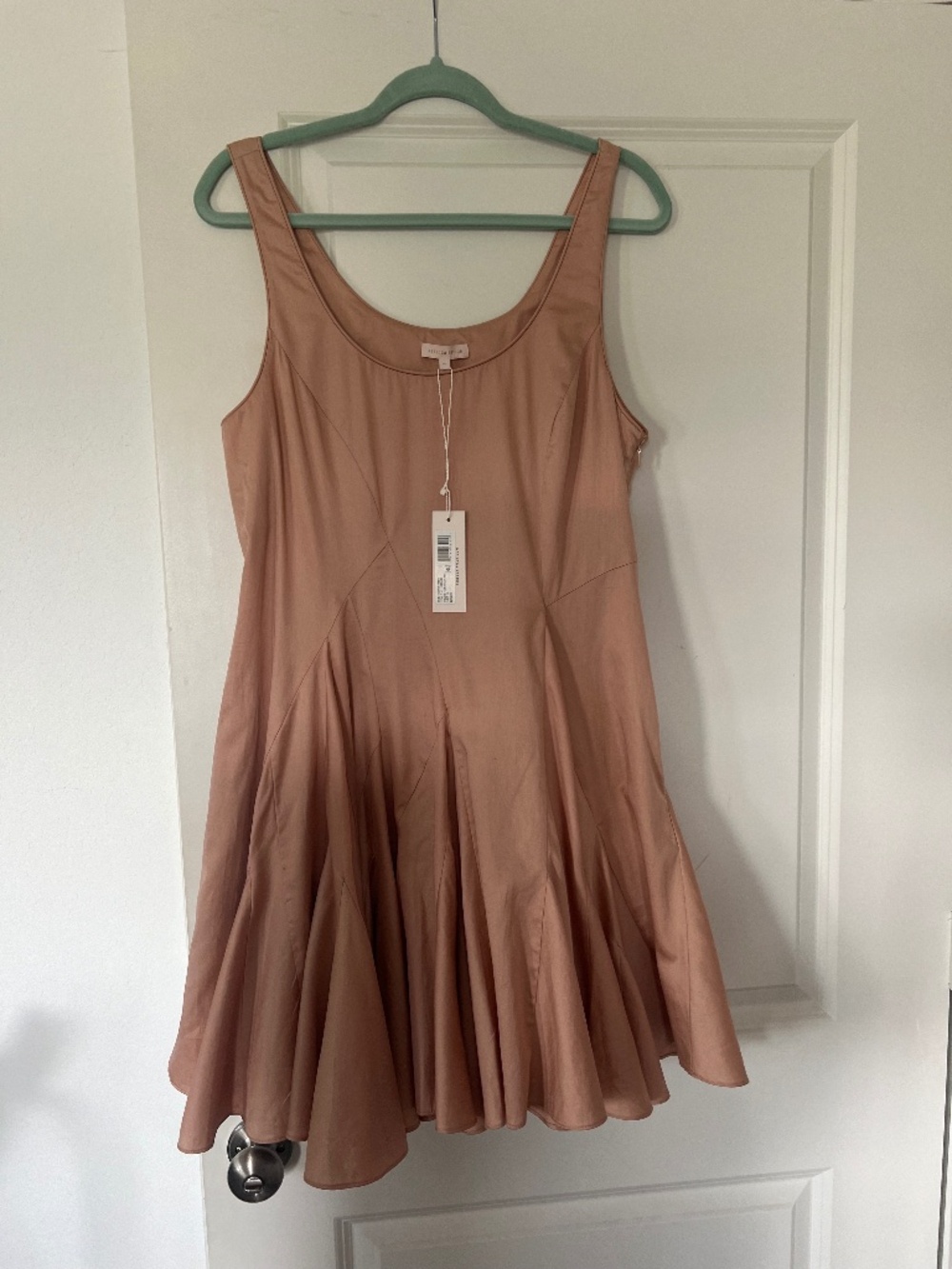NEW Rebecca Taylor Women's Nude Godet  A-Line 100%‎ Cotton Dress Size 10